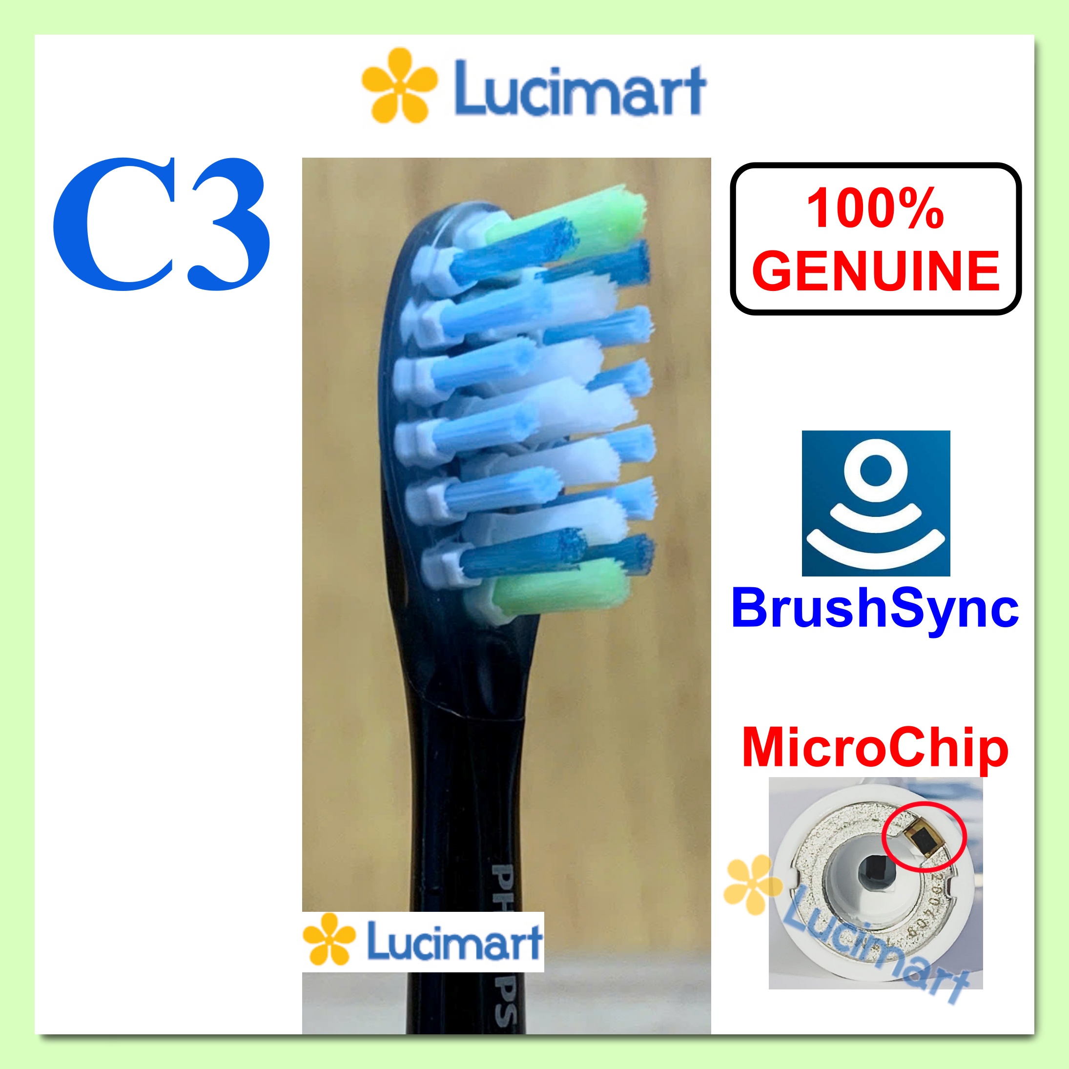 Đầu bàn chải điện Phi.lips Sonicare C3 Premium Plaque Control [Hàng Mỹ]