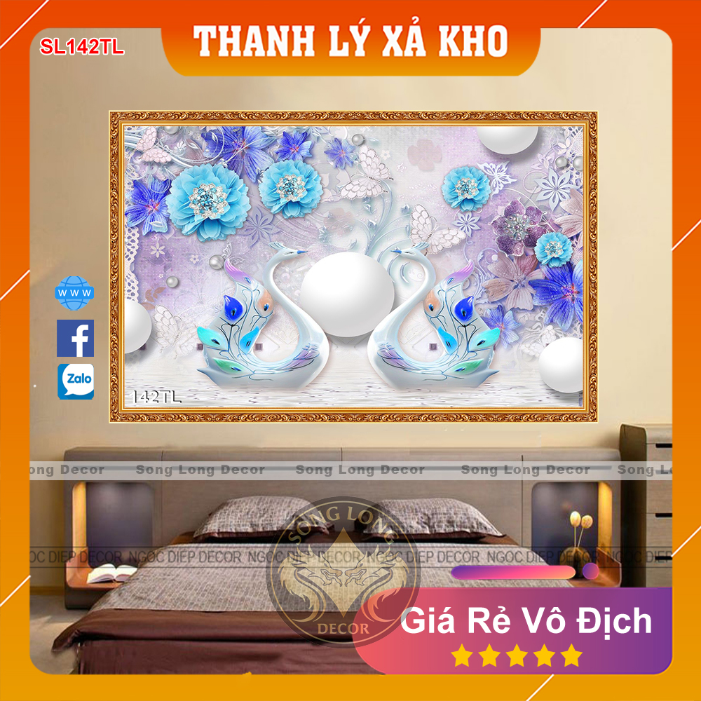 [FREESHIP] Tranh Dán Tường 3D Phòng Ngủ - SL142TL-Tranh 3d Trang Trí Nhà Cửa - Song Long Decor