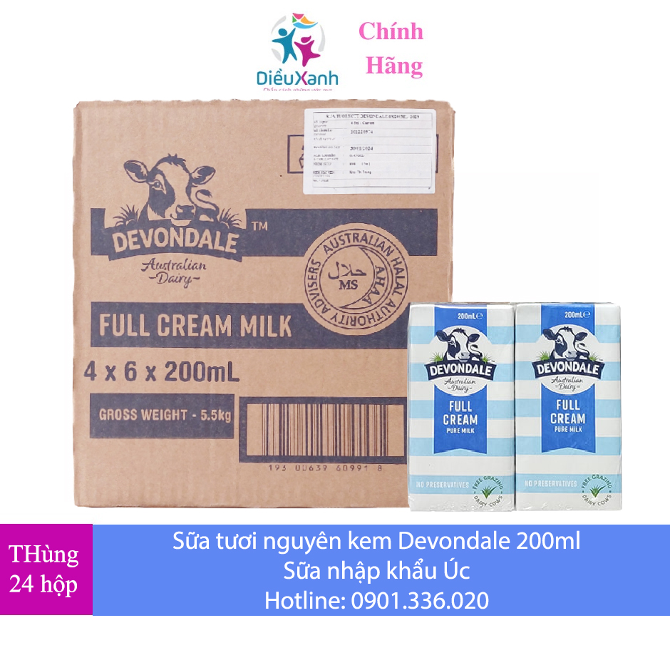 Thùng Sữa Úc Tươi Nguyên Kem DEVONDALE 200ML - Sữa Nhập Khẩu Úc