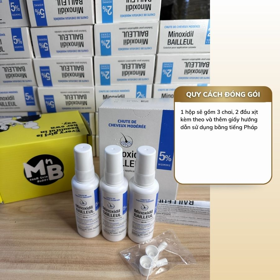 Xịt mọc tóc Minoxidil Bailleul 2% 5% 60ml
