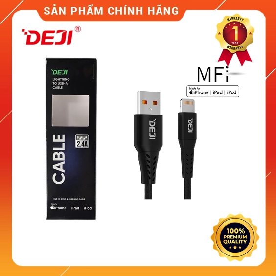 Cáp sạc nhanh mFi 2.4A chất lượng cao DEJI