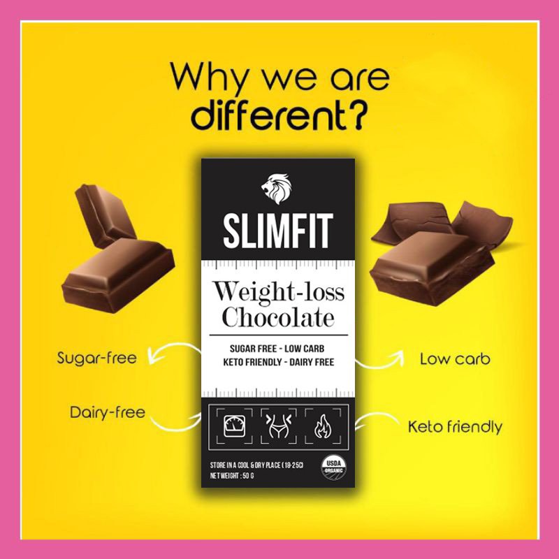 KẸO SOCOLA GIẢM CÂN SLIMFIT 50GRAM -15 SERVING