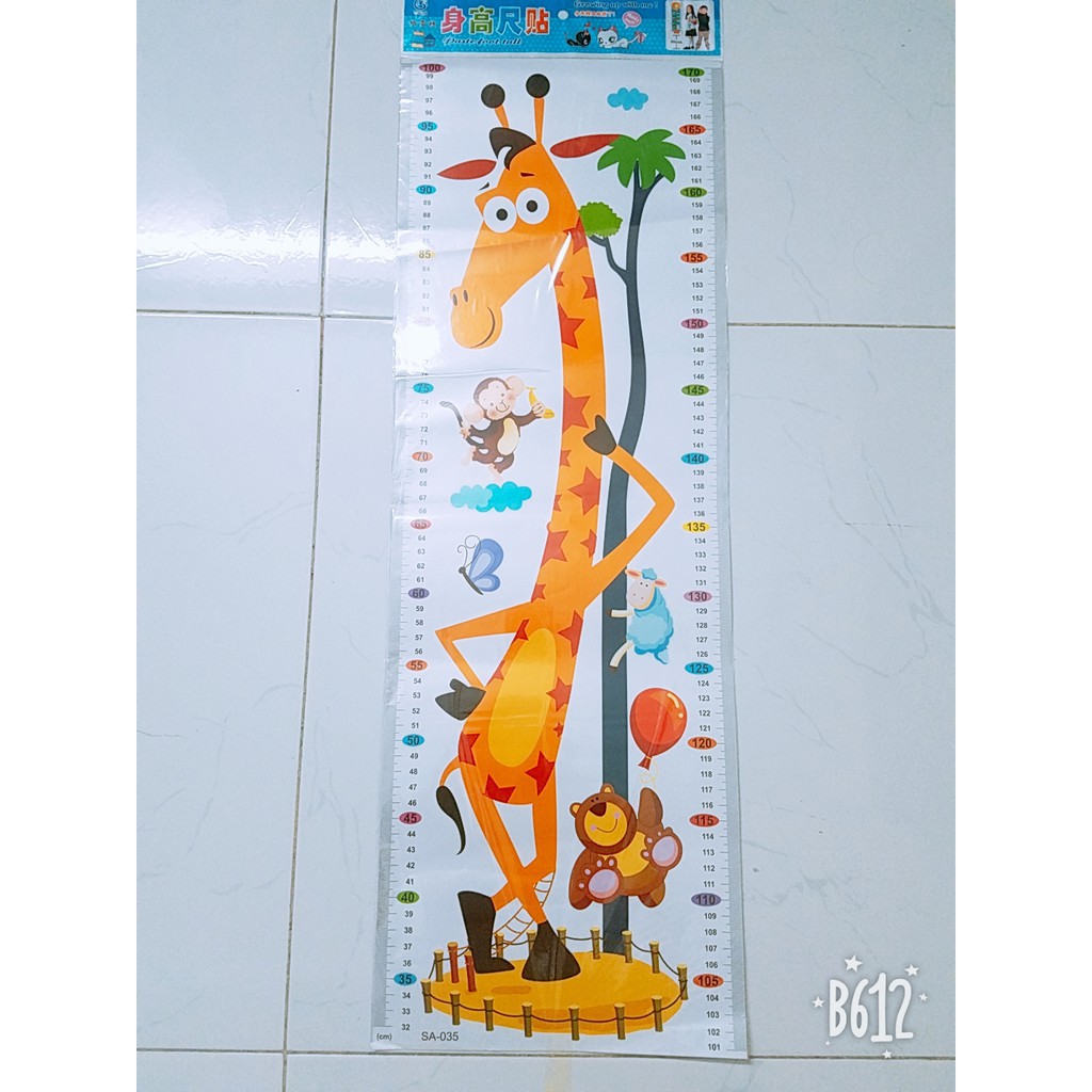 Decal dán tường đo chiều cao cho bé, thước đo chiều cao cho bé