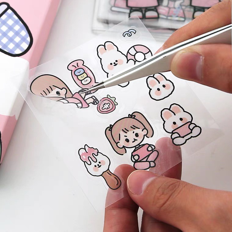 Sticker Cute 2D Dán Bình Nước, Laptop, Điện Thoại (1 Miếng Dán 8x8cm)