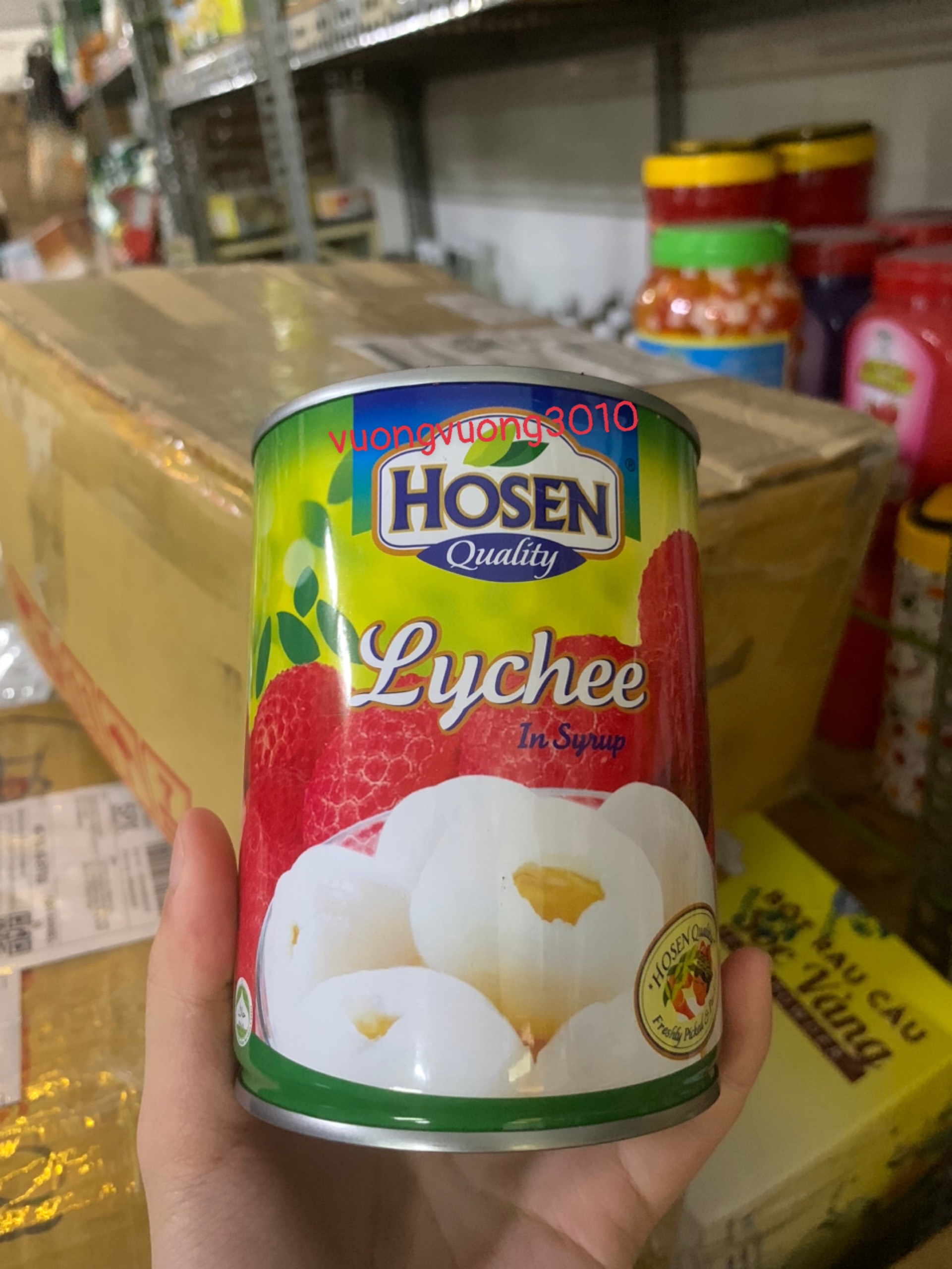 Vải Thiều Ngâm Hosen Lon 565g