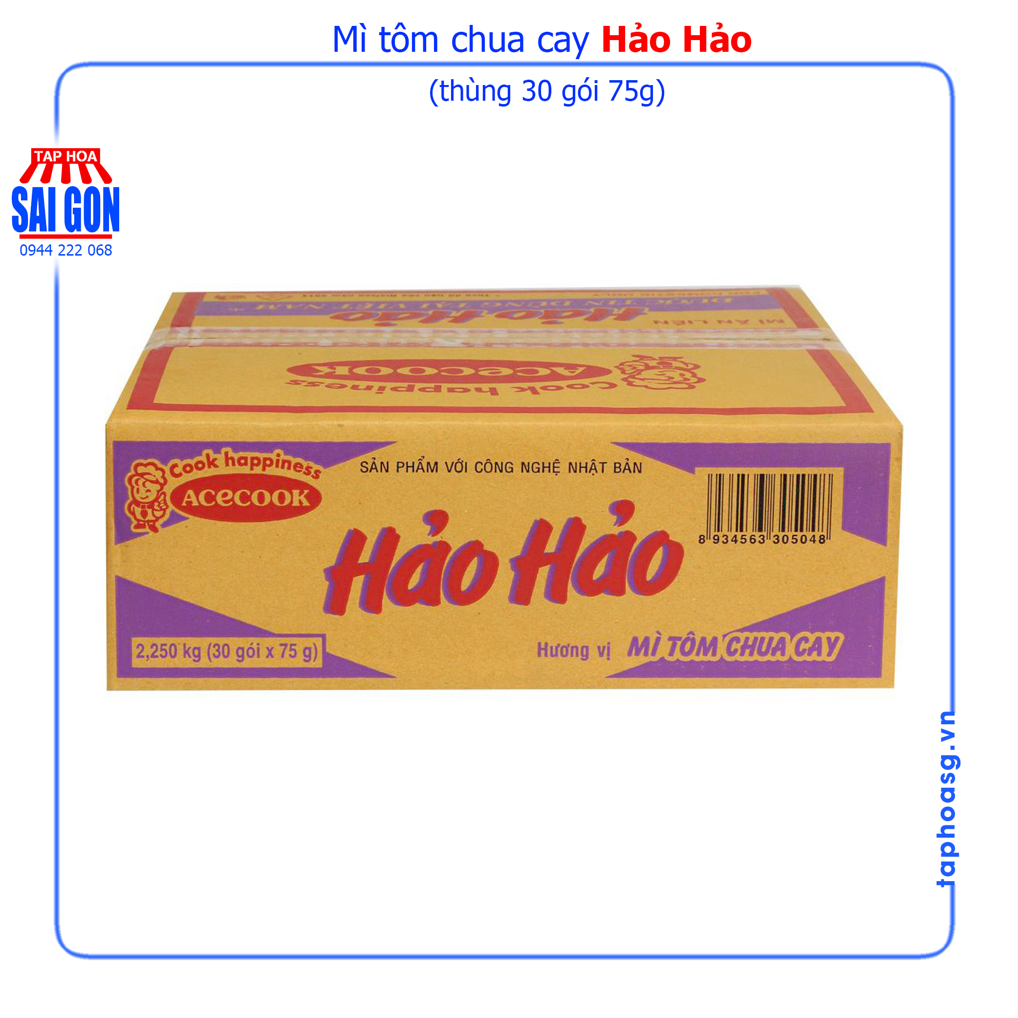 Thùng 30 gói mì Hảo Hảo tôm chua cay 75g
