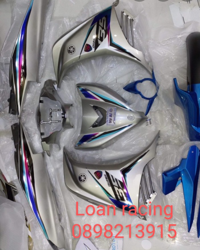 Dàn áo exciter 135 màu xanh bạc   luôn tem hàng zin chính hãng Yamaha