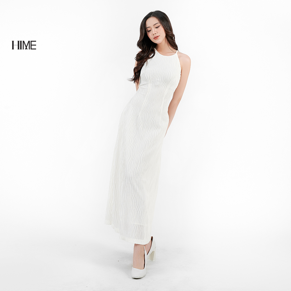 Váy midi cổ yếm trắng HIME H106