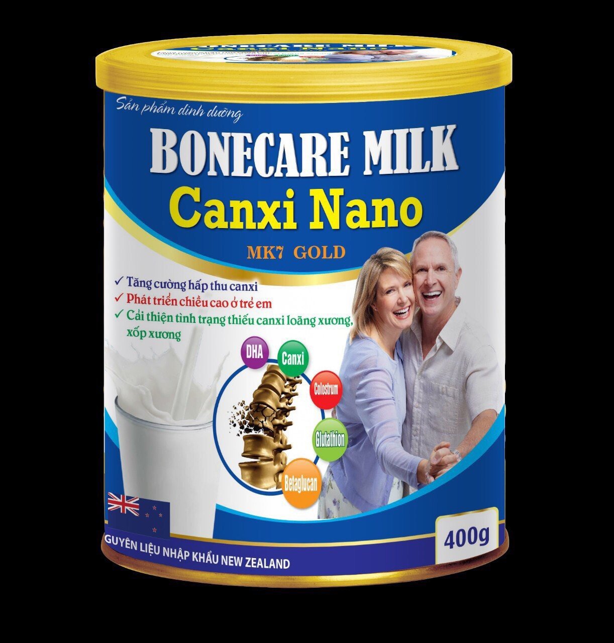Sữa Bột Tăng Chiều Cao Bonecare Milk Canxi Nano MK7 Gold