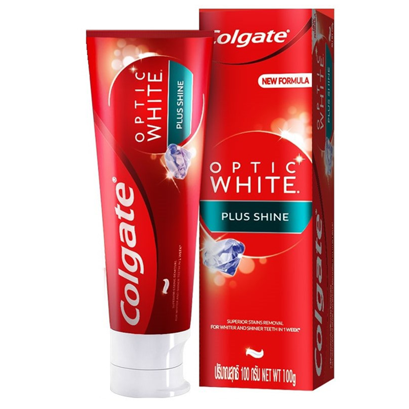 Kem Đánh Răng Colgate Optic White Plus Shine / Volcanic Mineral 100G