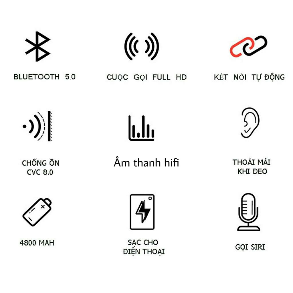 Tai Nghe Bluetooth, Tai Nghe Không Dây, Tai Nghe Tws F9 S 11, Tai Nghe Bluetooth 5.0 Kén Sạc 4800 Mah Kiêm Sạc Dự Phòng, Tai Nghe Chống Nước Ipx7, Âm Thanh HD, tương thích với mọi điện thoại