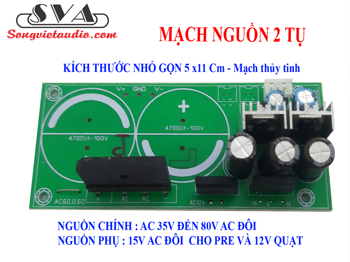 MẠCH NGUỒN 2 TỤ AMPLI (KHÔNG BAO GỒM TỤ) - 1 MẠCH
