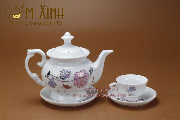 ấm chén Bát Tràng_Bộ bình trà Phú Quý TH1