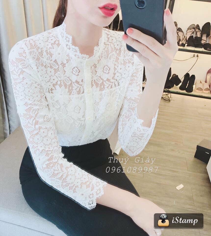 Aó ren công sở tay lỡ thời trang ( trắng)