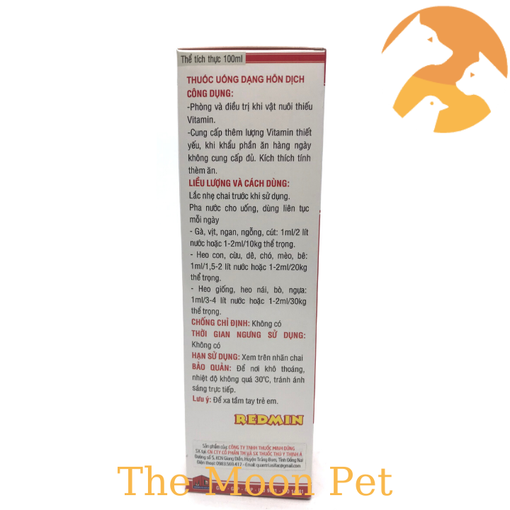 Nước tăng lực gà đá, thú cưng REDMIN [100 ml]
