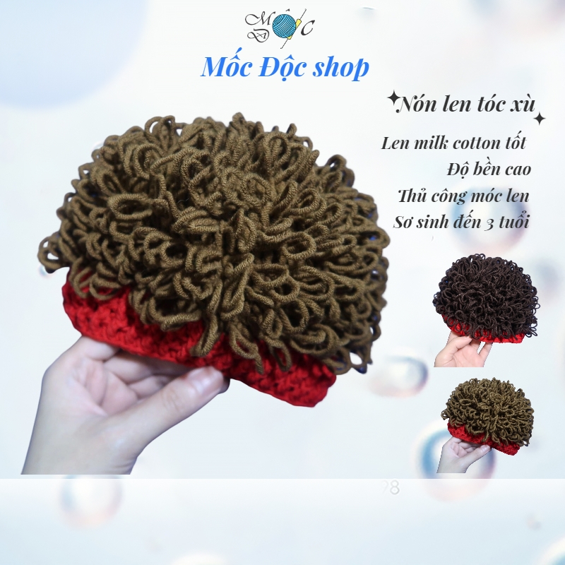 Mũ len tóc xù cho bé trai [dùng len Milk cotton nên độ bền cao]