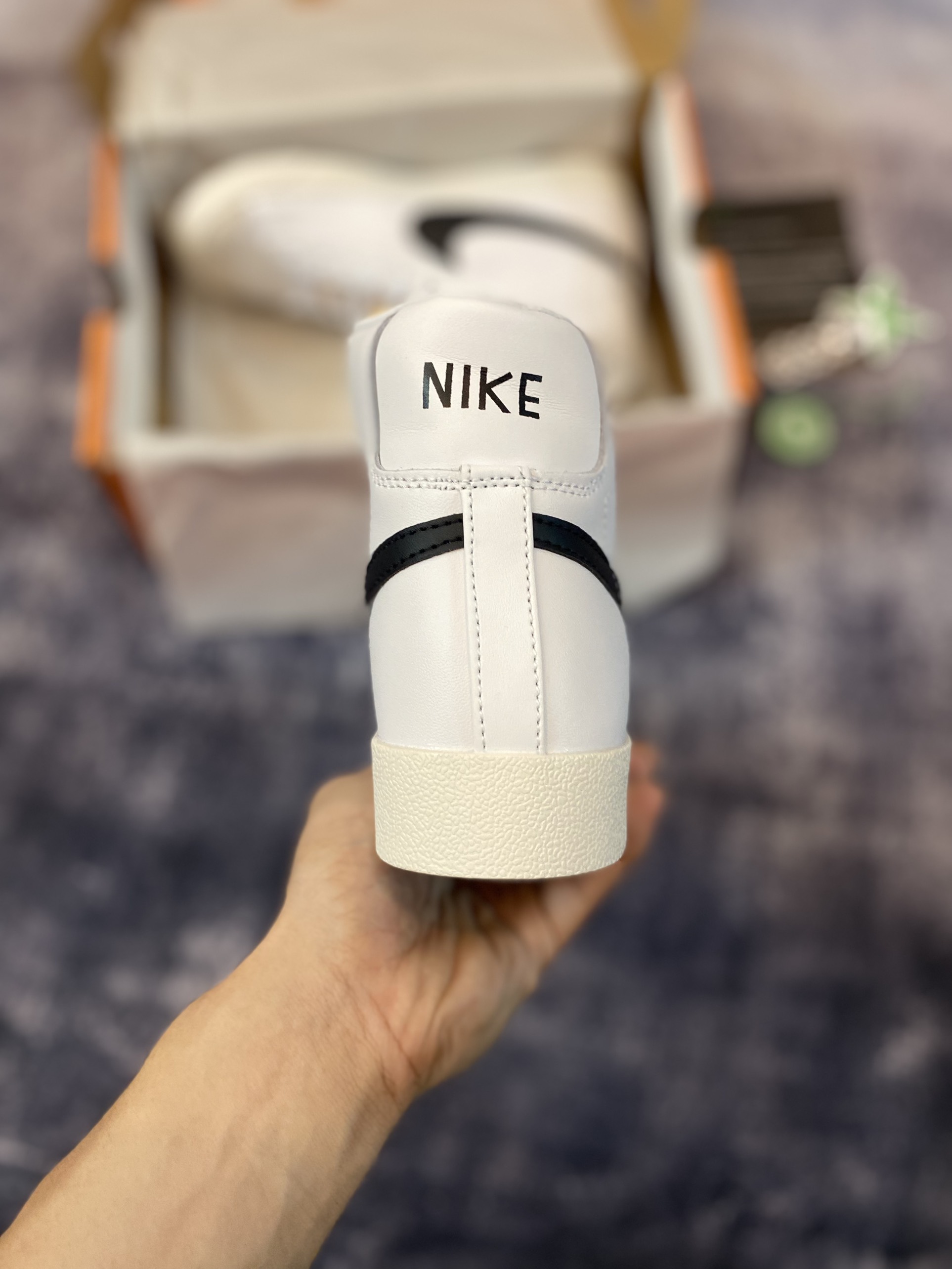 [MyGsneaker] Giày Blazer cổ cao màu trắng bản tiêu chuẩn