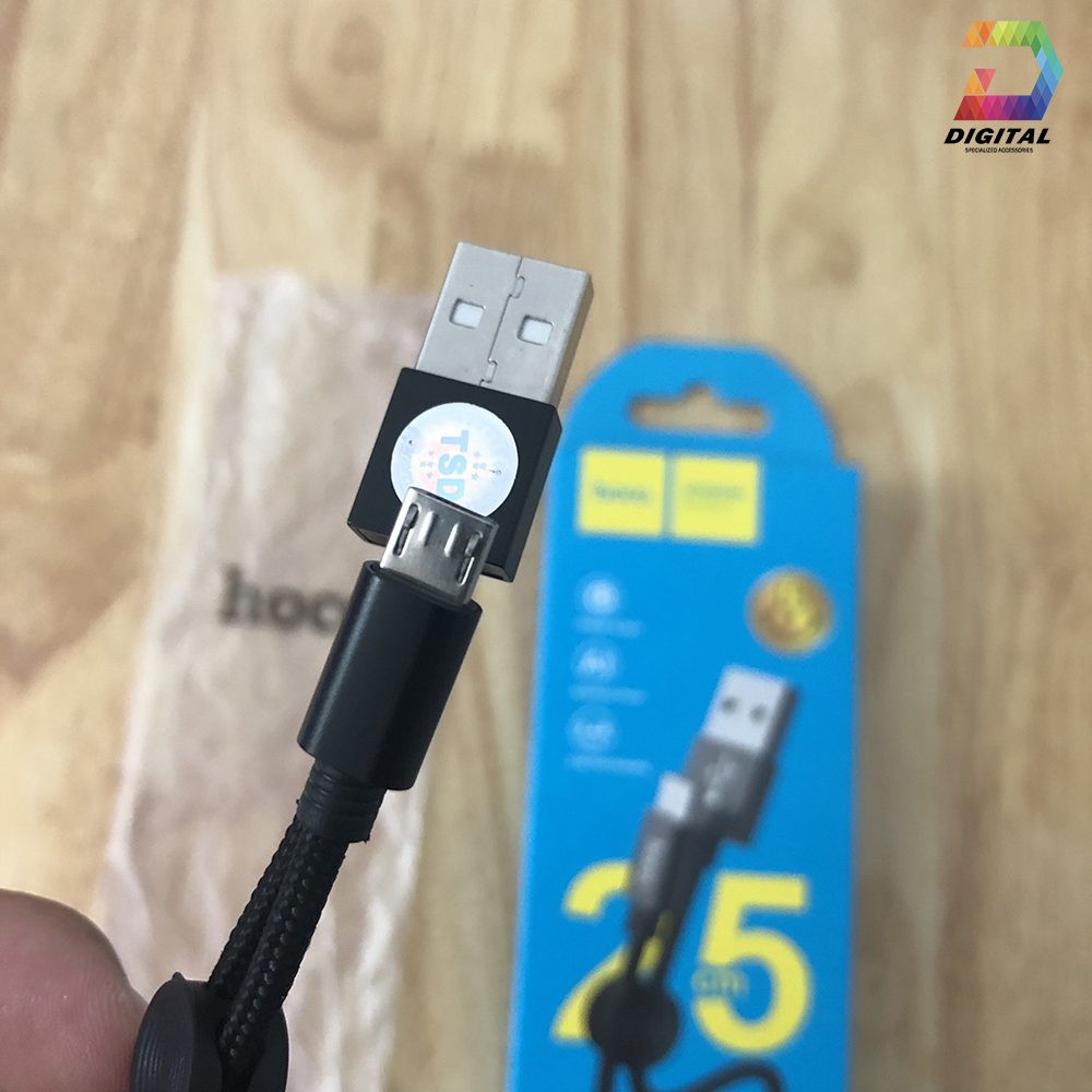 Cáp Sạc Nhanh Hoco X35 Cổng Micro USB Dài 25CM Chính Hãng