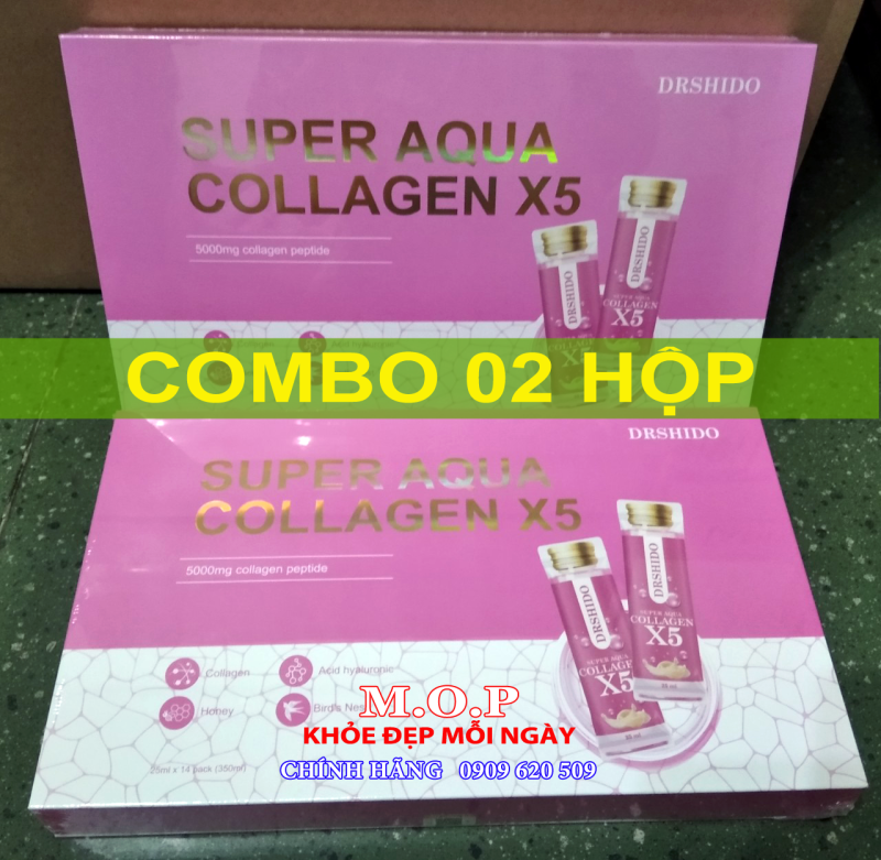 Combo 2 hộp Collagen Yến Sào Nhật Bản-COLLAGEN X5 SUPER AQUA DRSHIDO nhập khẩu