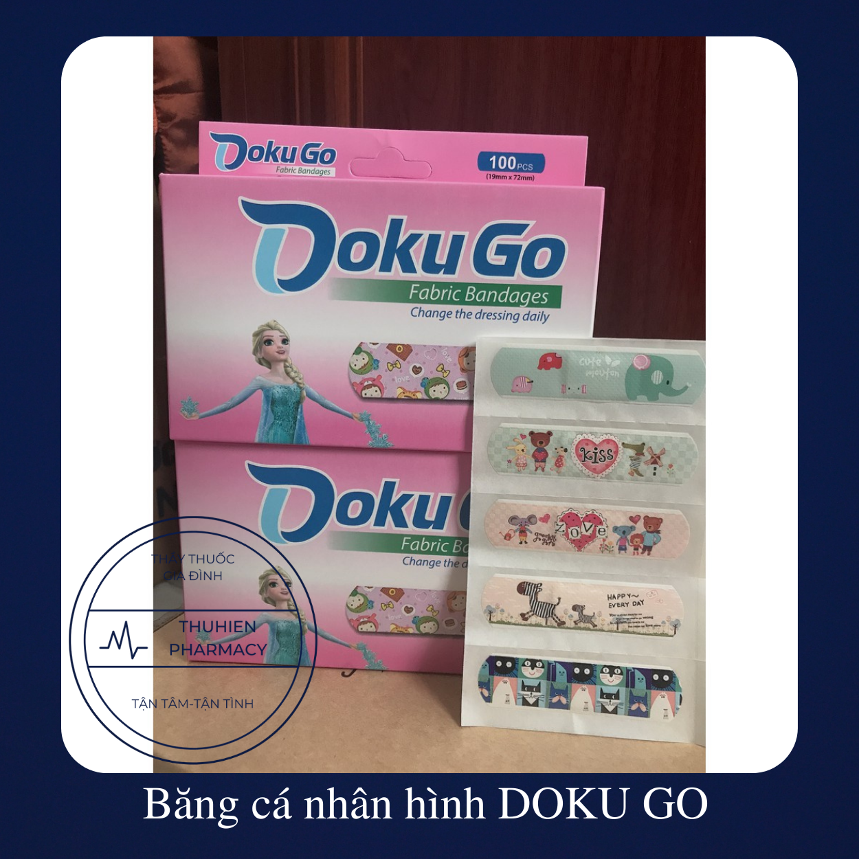 Băng dán cá nhân, urgo hình dễ thương Dokugo 100 miếng
