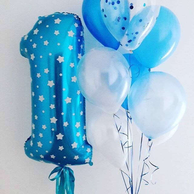 Bóng số xanh sao blue balloon number 70cm bso24