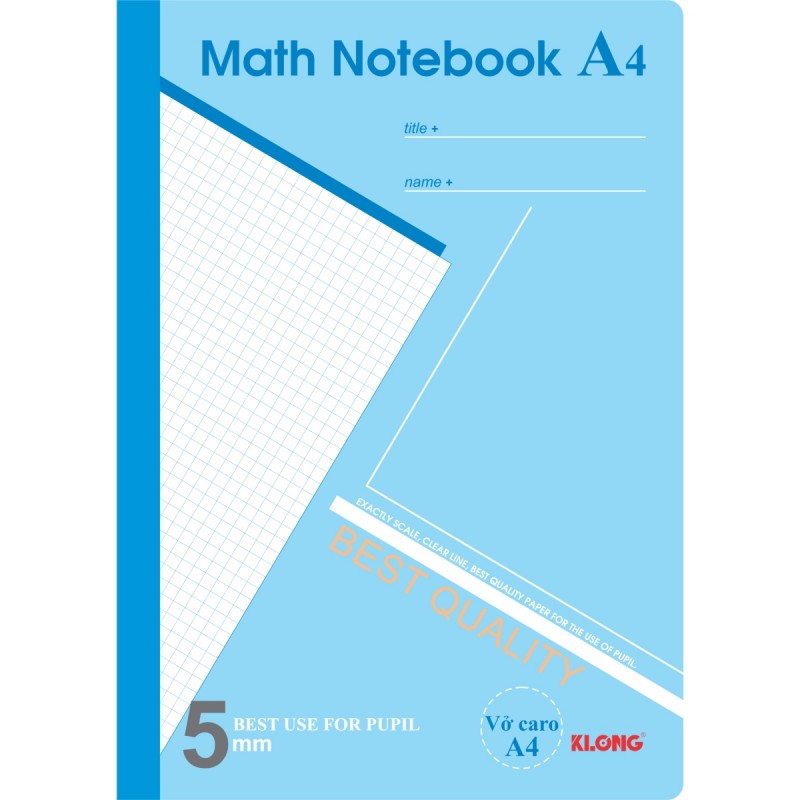Sổ Caro A4 Math Notebook 200 trang Klong MS 298-SOKLONG