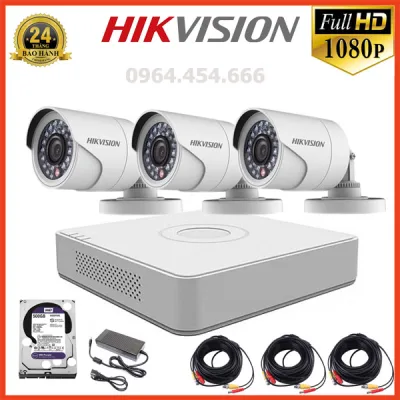Trọn Bộ Camera 3 Mắt Hikvision 2.0MP Full HD - Bộ 4 Camera Hikvision