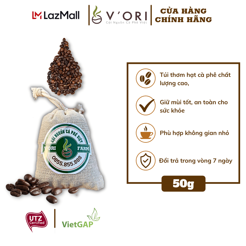 TÚI THƠM HẠT CÀ PHÊ 50GR