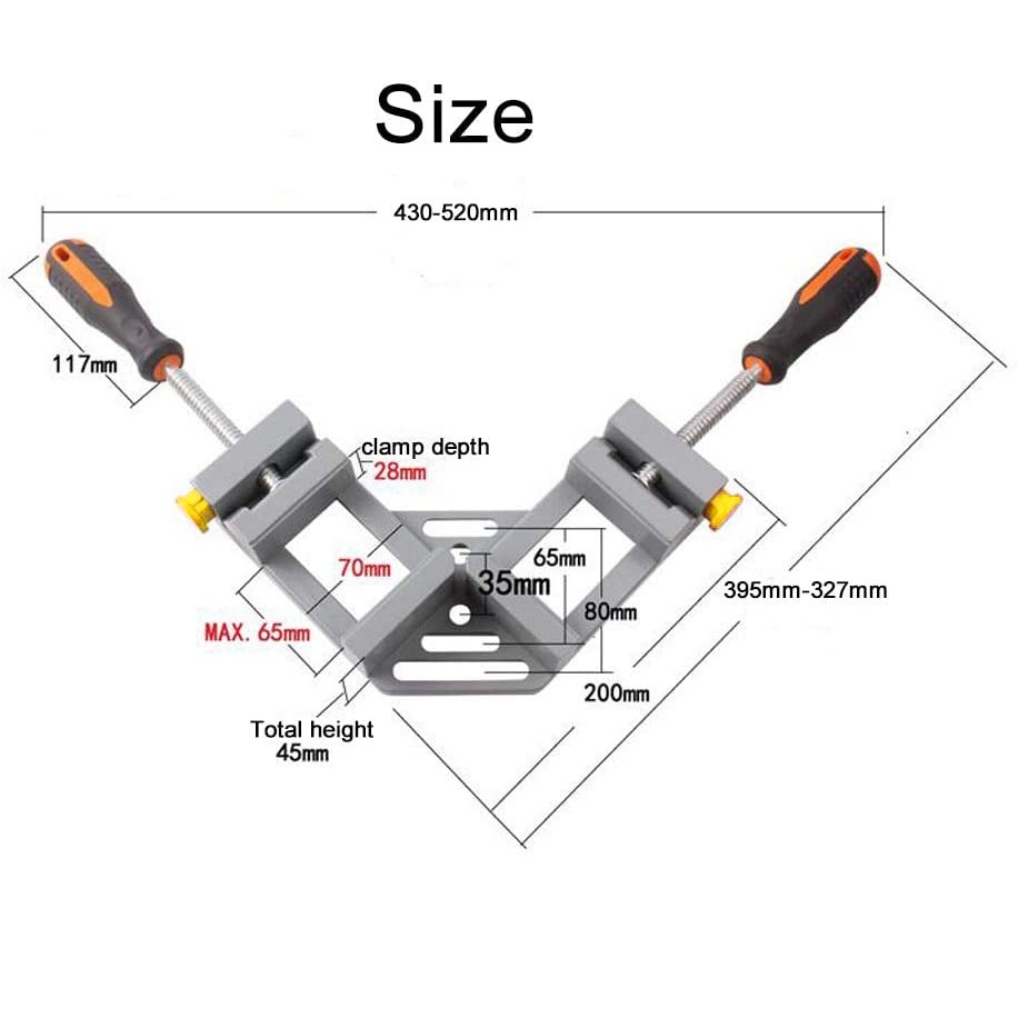 Ê tô kẹp góc vuông cỡ lớn - Đổ mở 65mm