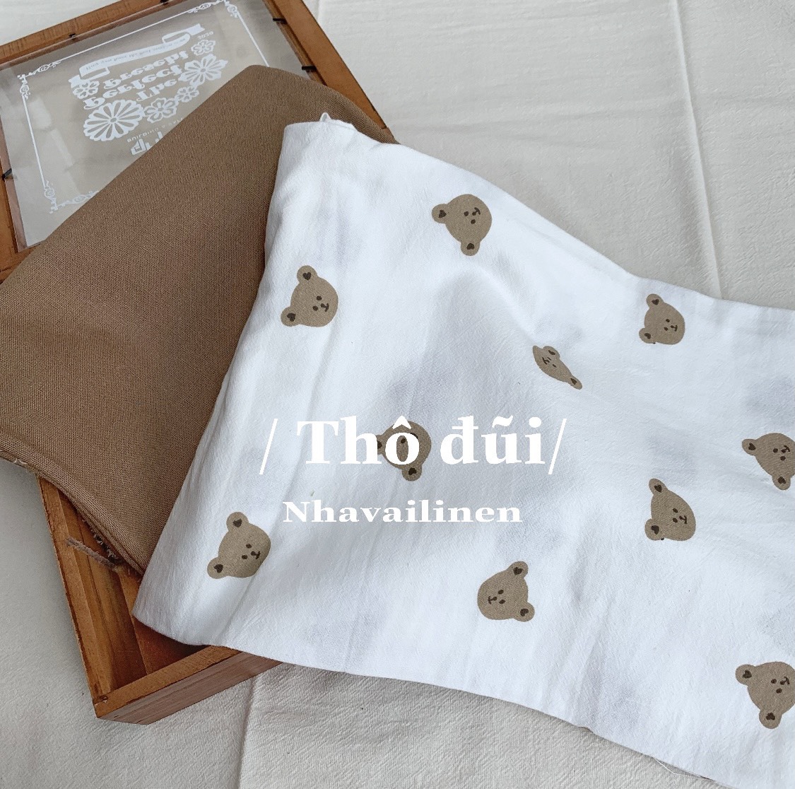 VẢI XÔ SỢI TRE GẤU BEAR