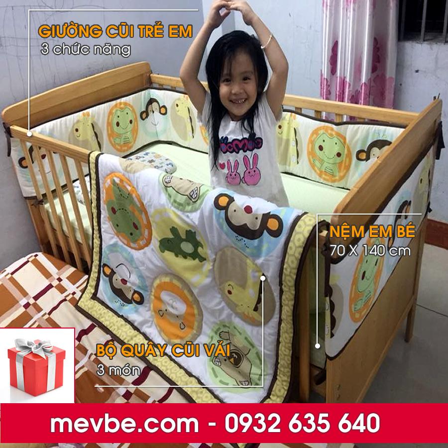 Cũi Marlow màu gỗ tự nhiên - Mẹ Vì Bé