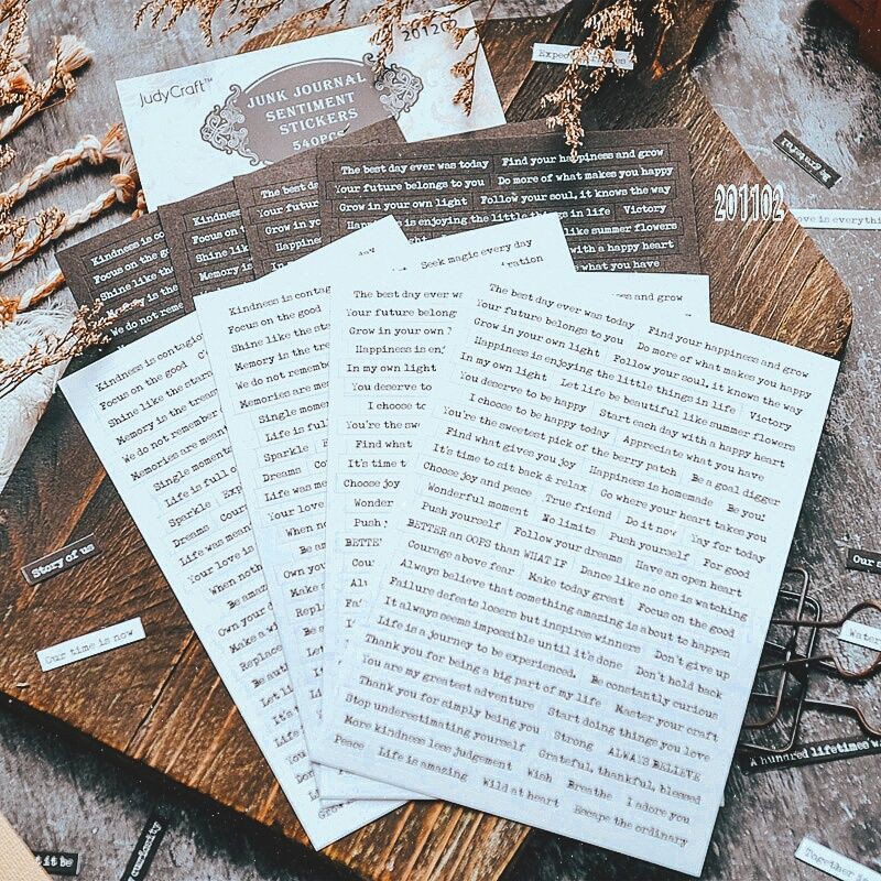 Krisna.room ♡ Set sticker Quotes (sticker chữ) tiếng anh vintaged trang trí sổ