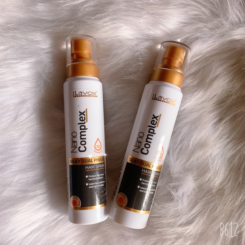 Xịt dưỡng tóc siêu dưỡng Lavox Nano Complex Silky Dual Phase Hair Spray Siêu Mềm Mượt 180ml