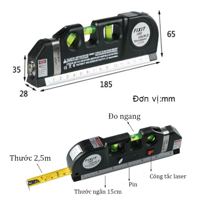 【khu vực thành phố hồ chí minh  giao hàng】thước đo laser đa năng - thước đo đa năng laser-Thước đo góc đa năng laser