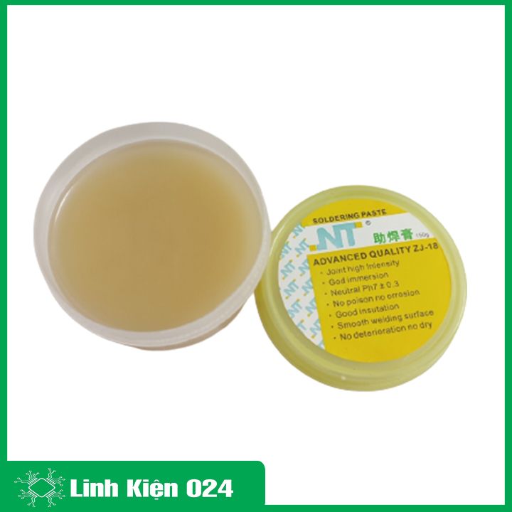 Mỡ hàn thiếc Soldering Flux Paste ZJ-18 hỗ trợ hàn mạch khối lượng thực 10g / 100g màu mỡ trắng, vàng