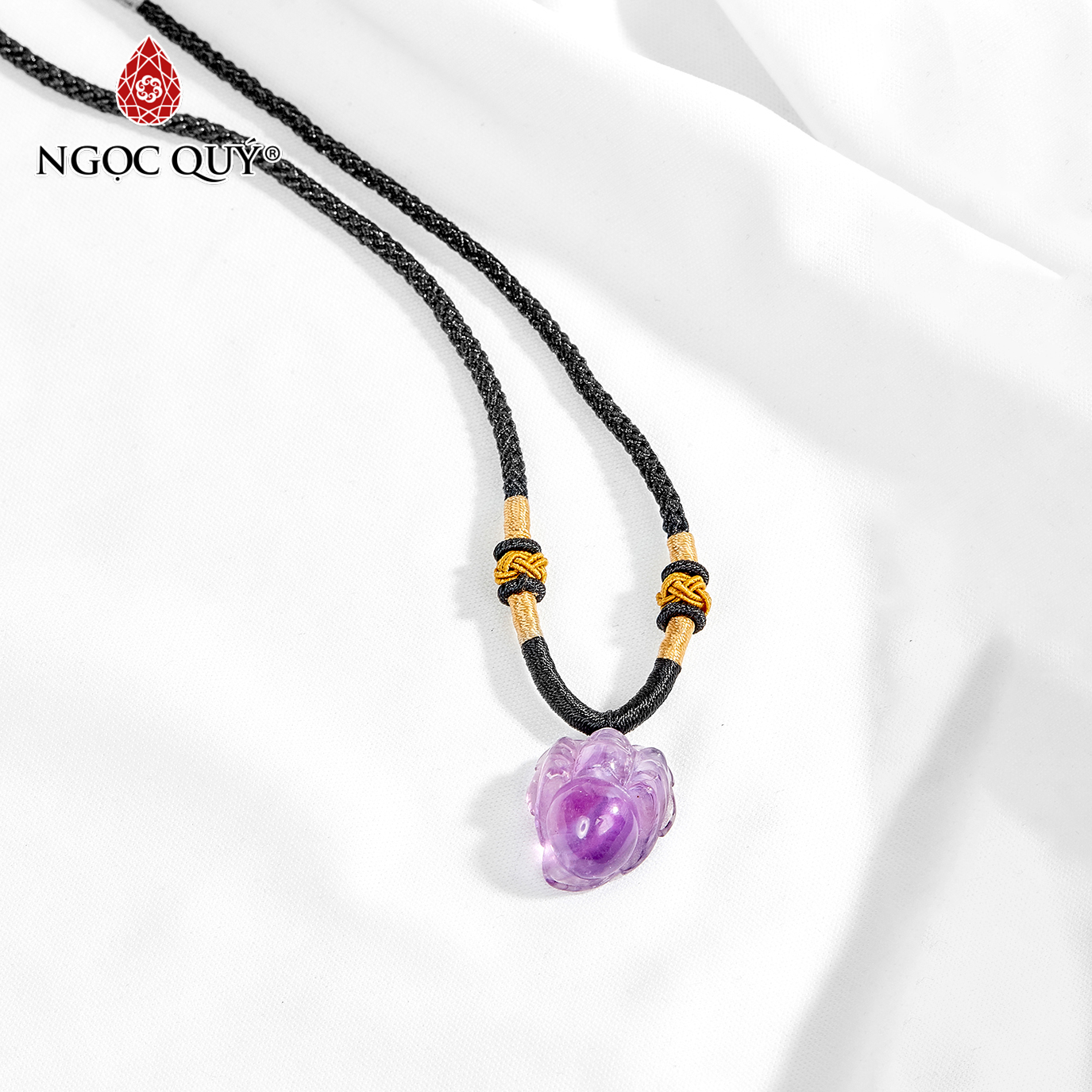 [HCM]Mặt dây chuyền đá thạch anh tím nhện phát tài mệnh hỏathổ (màu tím) - Ngọc Quý Gemstones