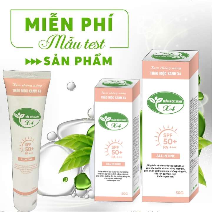 kem chống nắng thảo mộc xanh x4