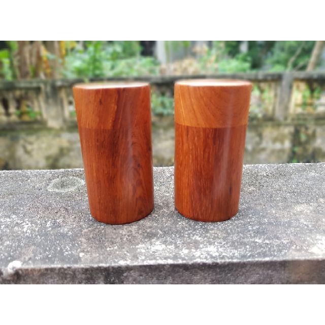 Lọ tăm gỗ hương hình trụ (ảnh thật)