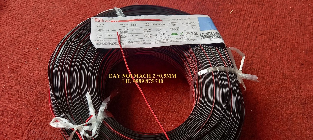Dây điện đôi nối mạch 24AWG (0,5mm) 28AWG (0,3mm)