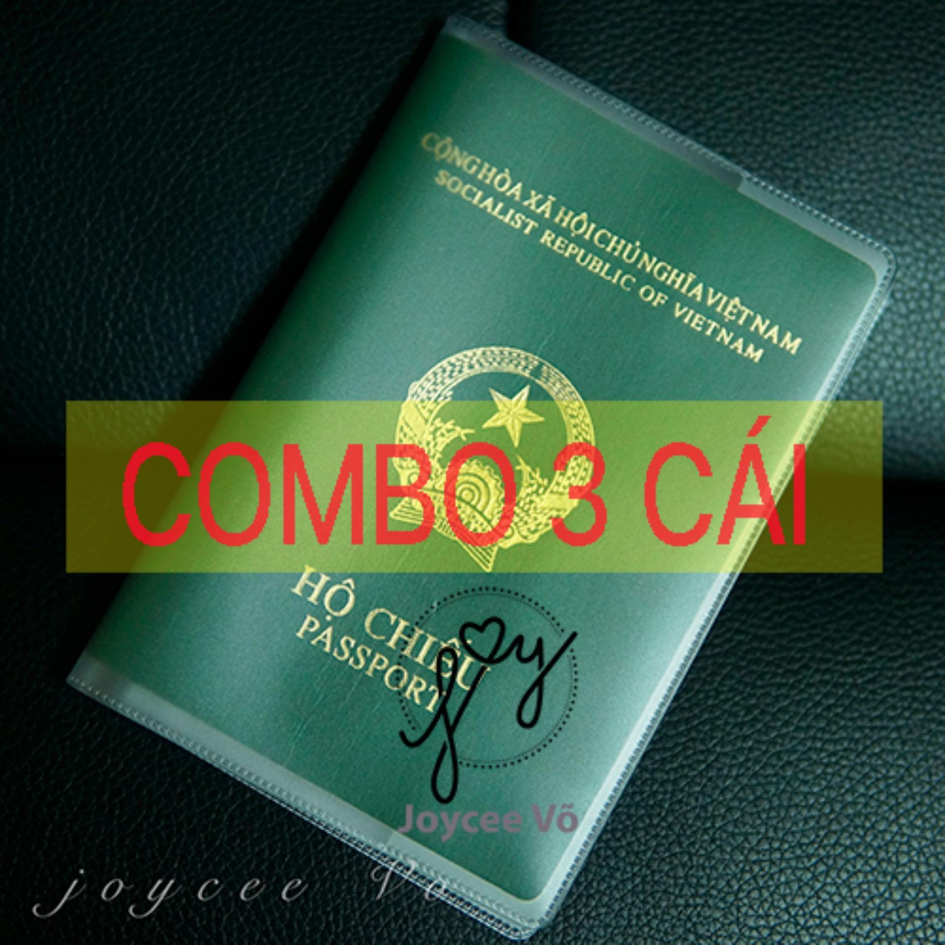 COMBO 3 cái vỏ bao hộ chiếu passport dẻo trong có khe đựng vé máy bay và