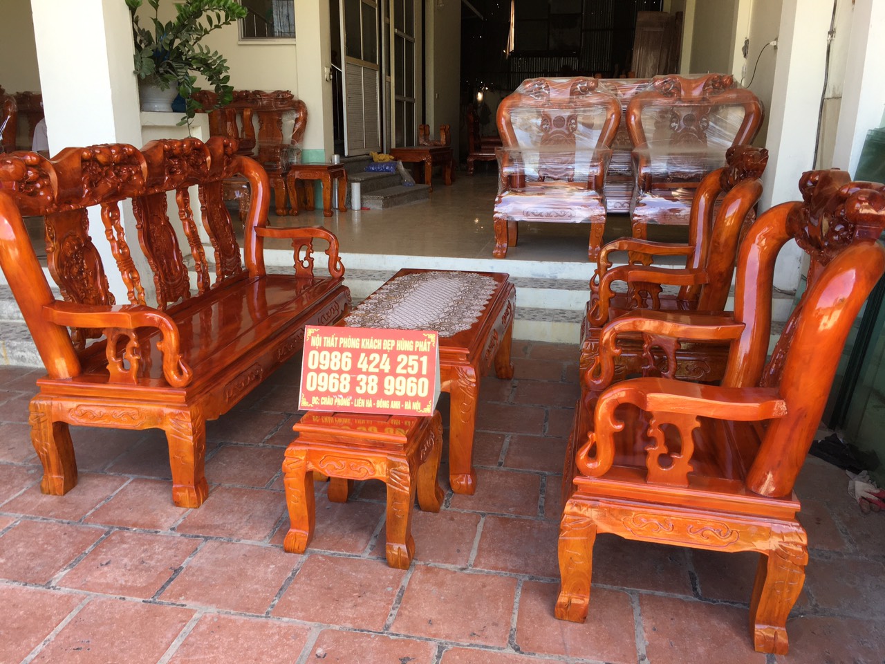 Bộ bàn ghế Minh Quốc Đào gỗ xà cừ