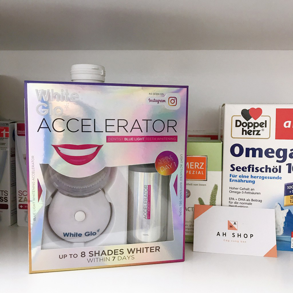 Máy làm trắng răng White Glo Accelerator Blue Light Úc - Shop Sunflower