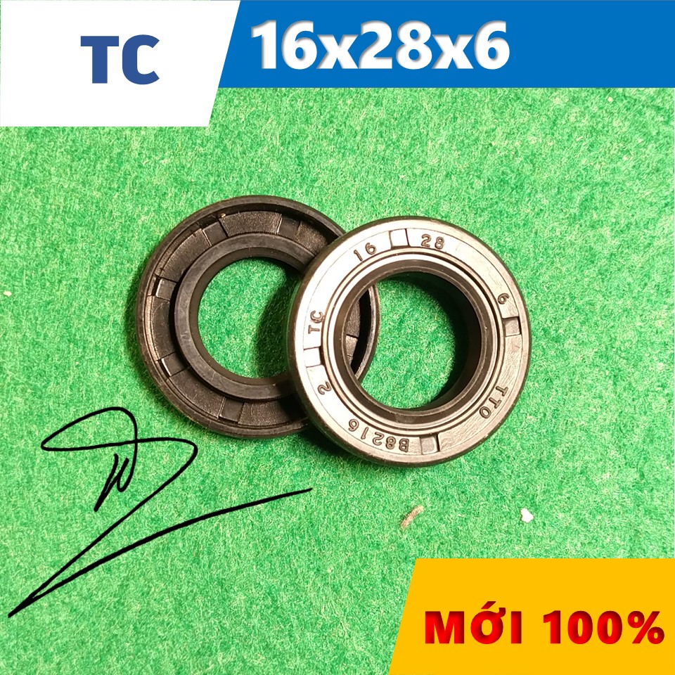 Phớt dầu TC 16x28x6   (Chắn dầu / lò xo / Phớt ben / Oil seal TC 16*28*6)