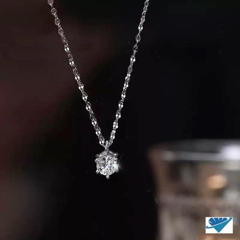 Dây chuyền nữ - Dây chuyền nữ bạc ta mặt đá 6 chấu - Phụ kiện thời trang