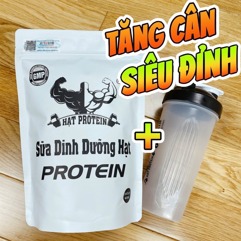 (COMBO 4 túi + Tặng 1 túi) - Sữa tăng cân tăng cơ Hạt Protein + Tặng bình lắc Shaker 700ml
