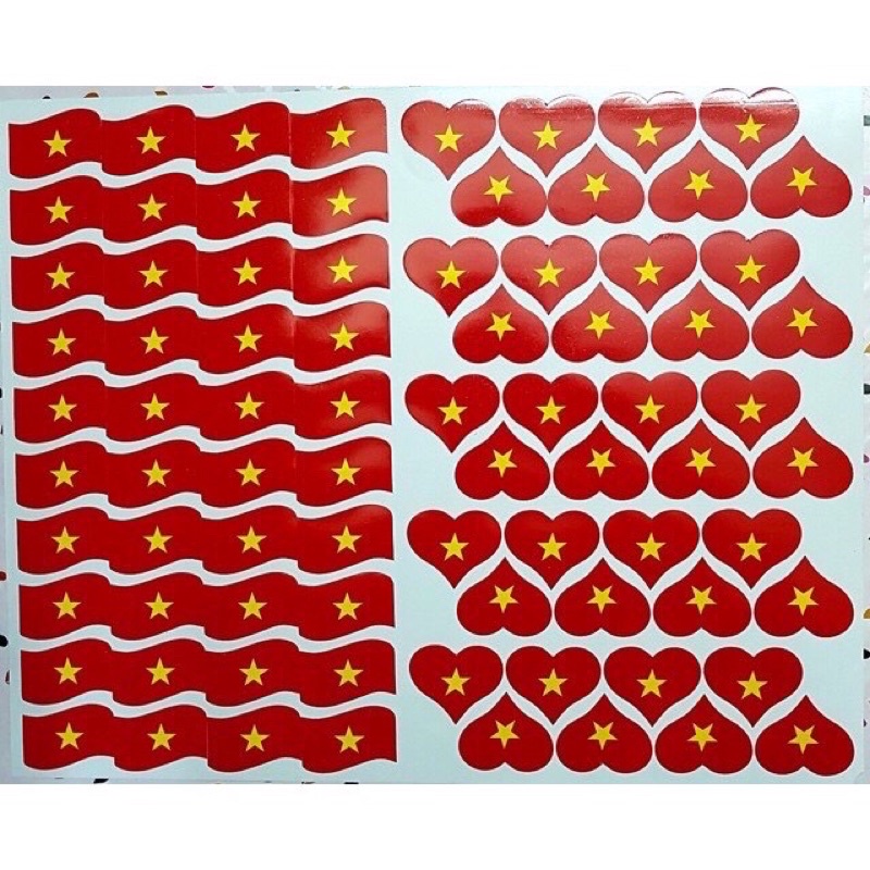 Sticker Dán Má Cờ Đỏ Sao Vàng Cổ Vũ Bóng Đá