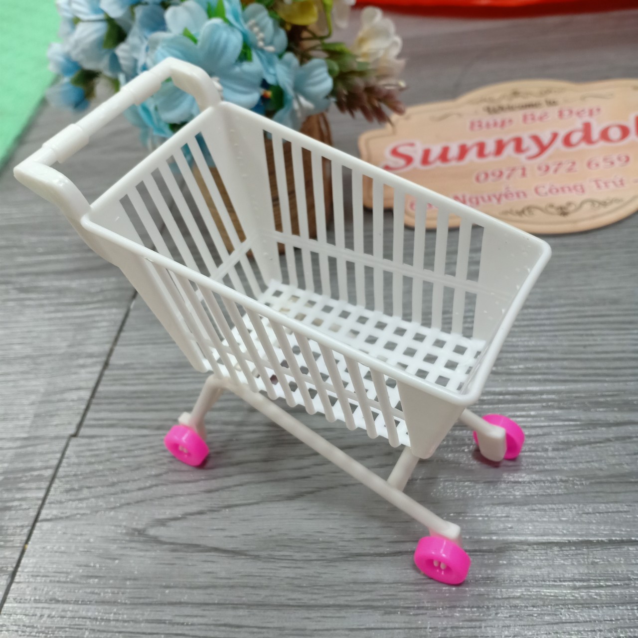 Xe đẩy siêu thị đồ chơi cho búp bê barbie