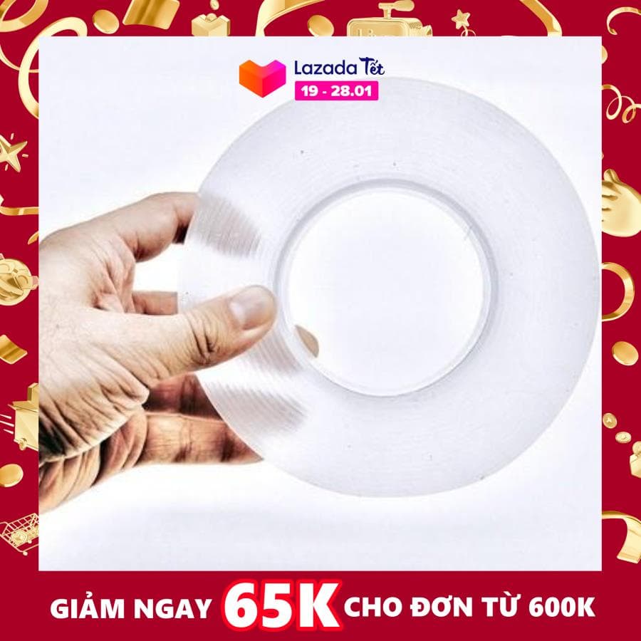 [HCM]BĂNG KEO 2 MẶT SIÊU DÍNH loại 3mx3cm