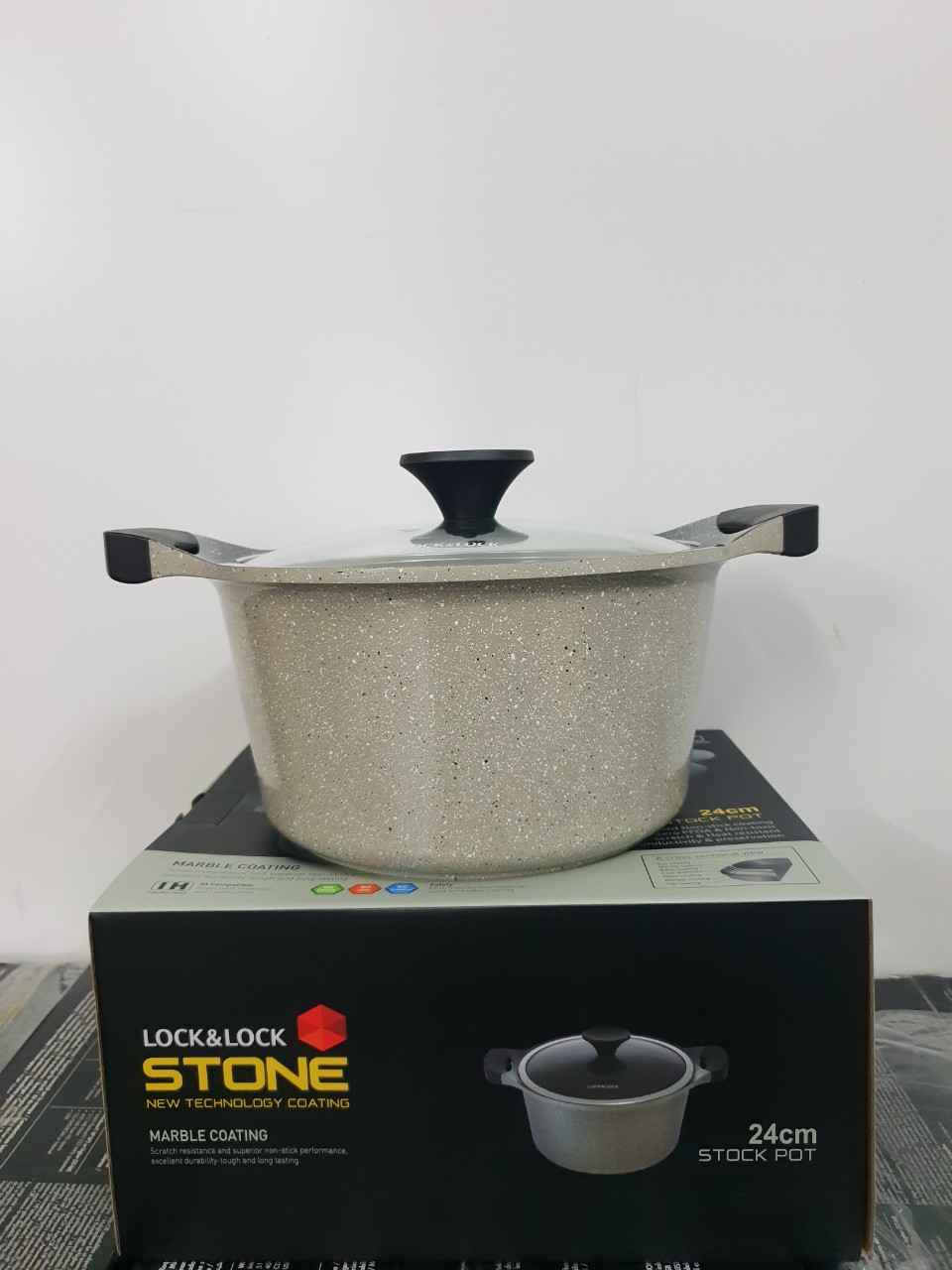 [HCM]Nồi đá Lock&Lock 24cm Stone LCA6244D