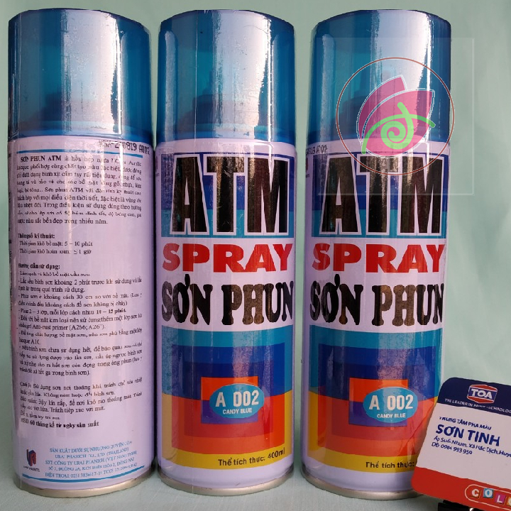 SƠN XỊT XE MÁY ATM MÀU XANH CANDY A002